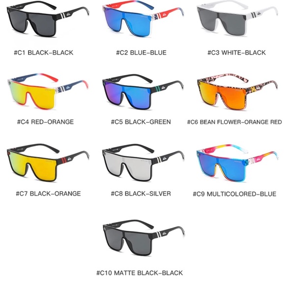 Quiksilver Fashion Sunglass for Men or Women Outdoor Large Beach Colorful Uv400 - Picture 12 of 12